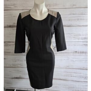 Set Black and Taupe Half Sleeve Round Neck Sheath Dress sz 6